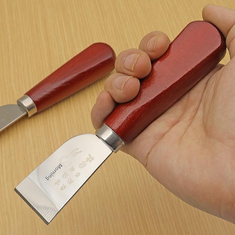 Leatherwork Knife - Nieuw lederen schaafmes met houten handvat,