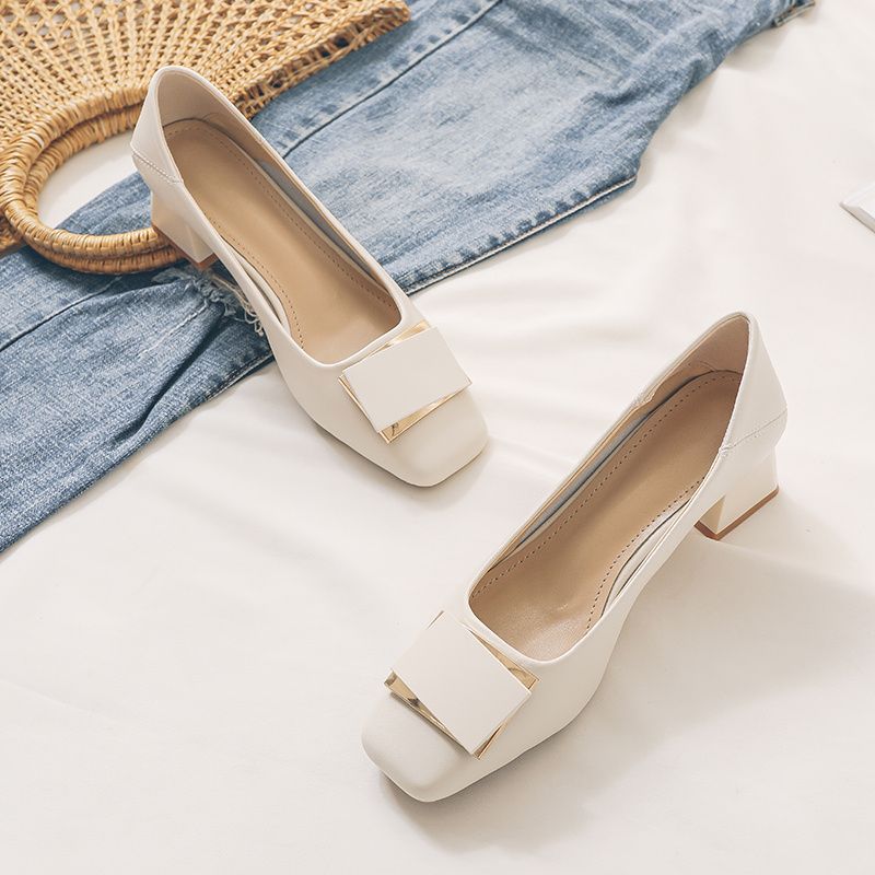 Leatherwork In French - Franse stijl chunky hak pumps, dames