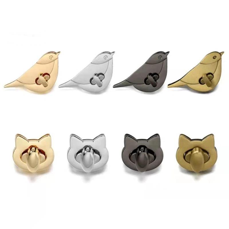 Leatherwork Hardware - ۞ Schattige Kat/Vogel Sluiting Metalen Tas
