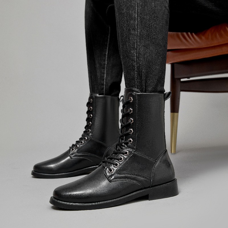 Leather Work Boots - Hoge leren laarzen Outdoor tactische gevechtslaarzen