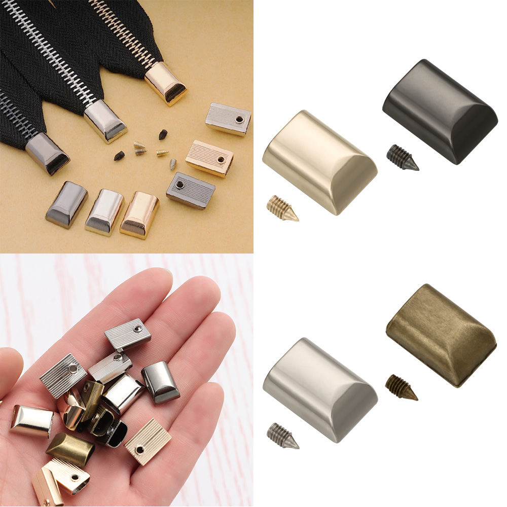 Leatherwork Hardware - 10 Stuks Metalen Rits Stop Rits