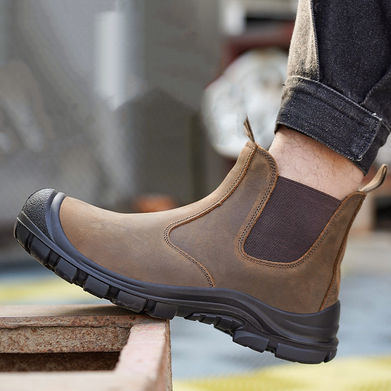 Leather Work Boots - grote maat herenmode stalen neus werklaarzen