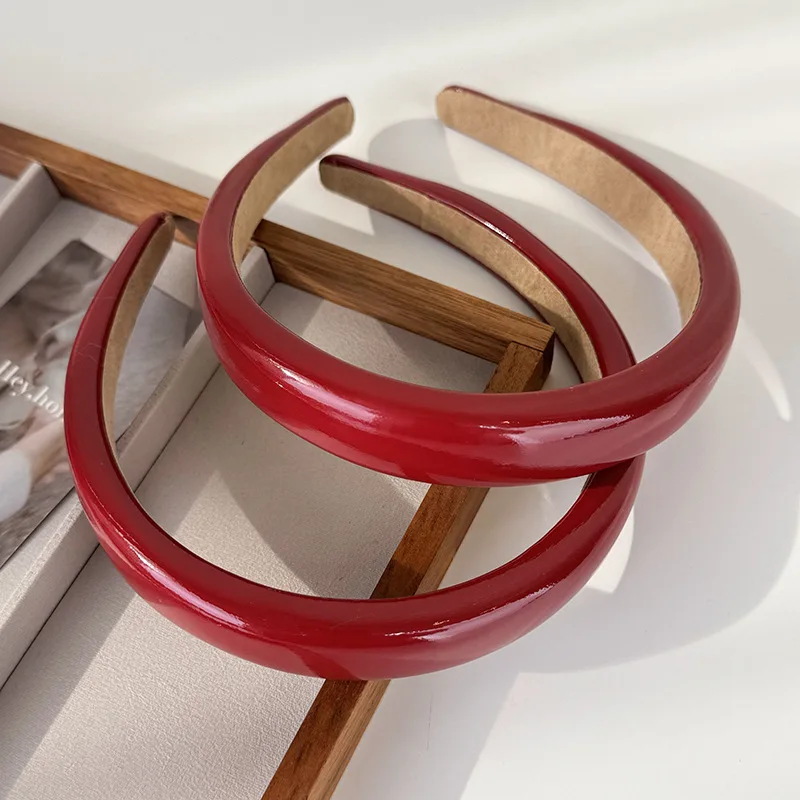 Leatherwork Rings - Kerst Haaraccessoires Mode Rood Glanzend Leer