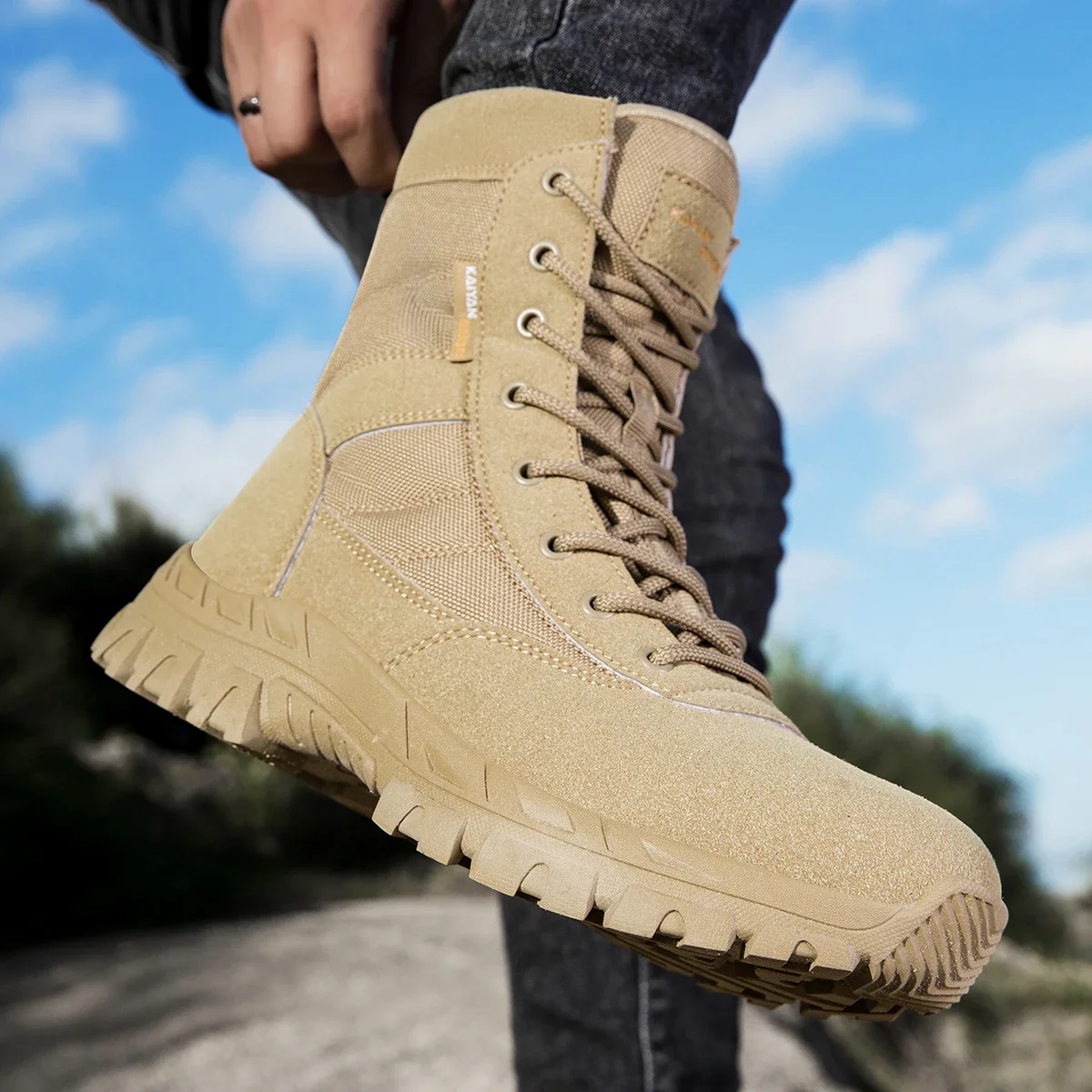 Leather Work Boots - Outdoor-wandelschoenen voor heren Hoge leren laarzen