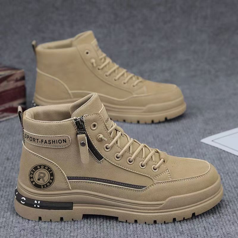 Leather Work Boots - Mannen Retro Hoge Top Werklaarzen Herfst