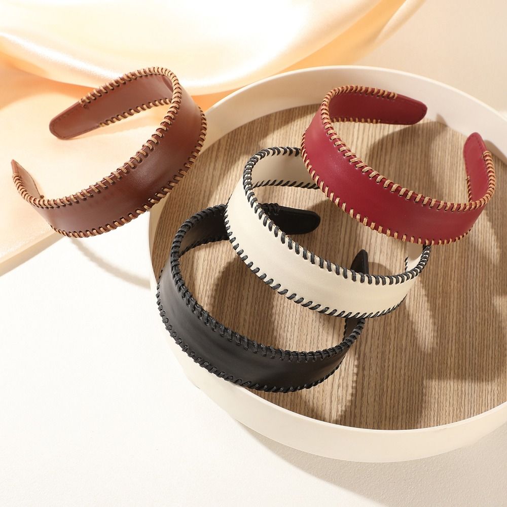 Leatherwork Rings - Temperament Effen kleur lederen hoofdband Koreaanse