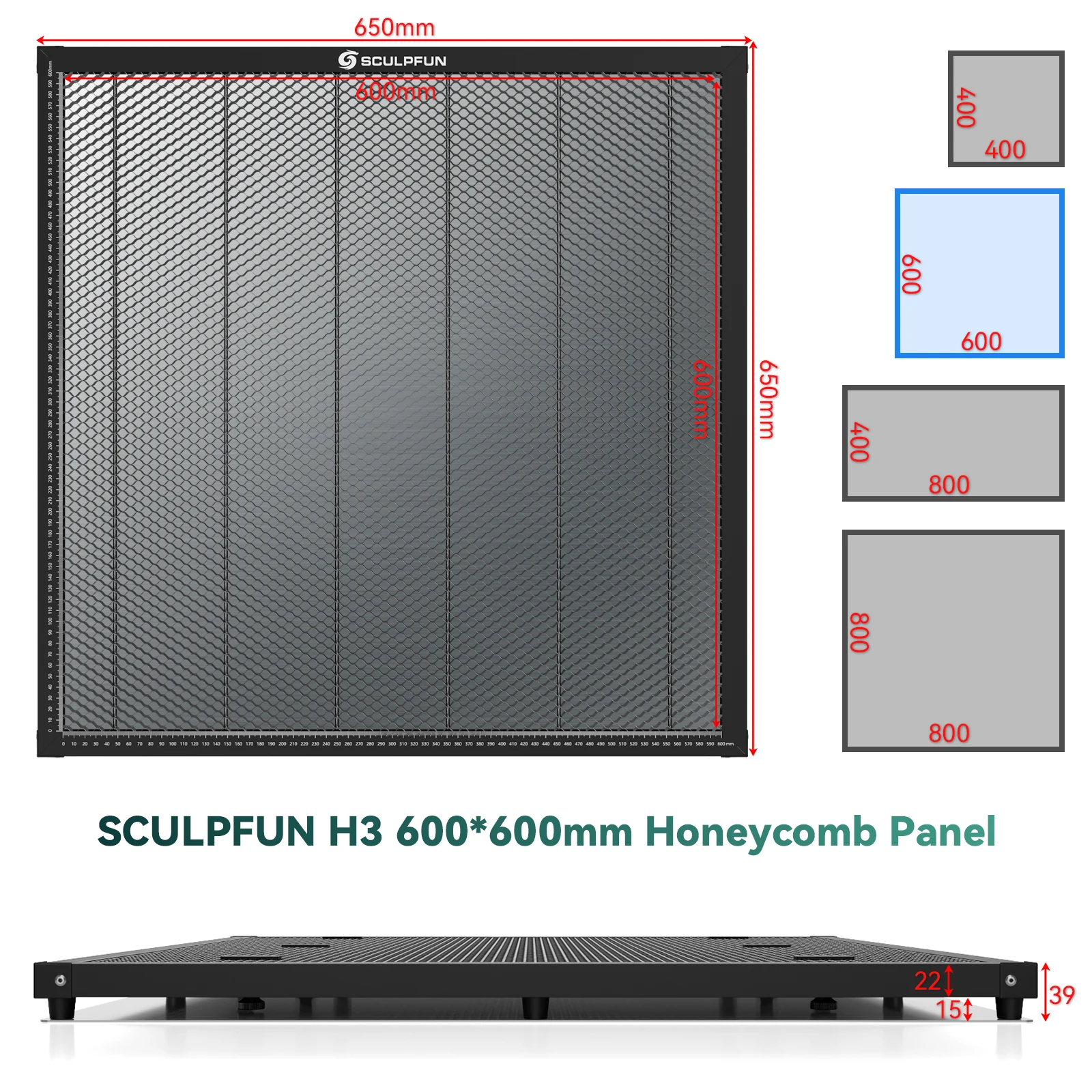 Leather Workbench - SCULPFUN 600x600mm Honingraatpaneelwerkbank Geschikt voor Diode