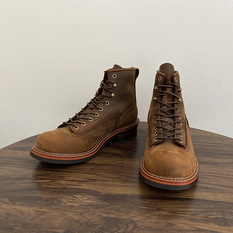 Vintage Britse mannen enkellaa - Leather Work Boots recensie en prijs
