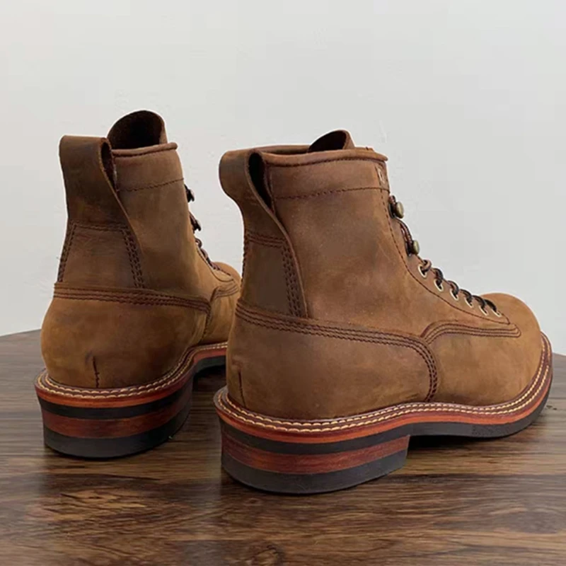 Vintage Britse mannen enkellaa - Leather Work Boots recensie en prijs