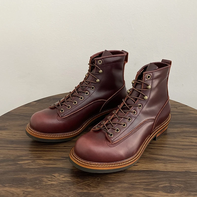 Vintage Britse mannen enkellaa - Leather Work Boots recensie en prijs