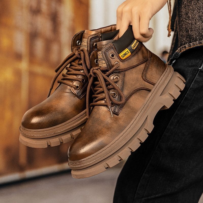 Vintage Heren Platform Enkella - Leather Work Boots recensie en prijs