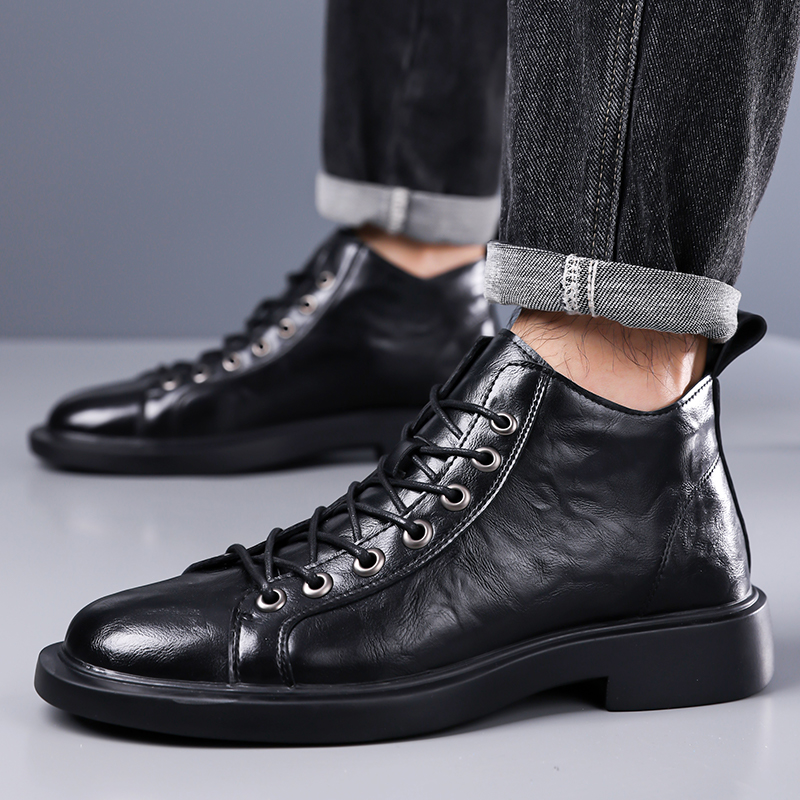 Heren Britse retro halfhoge le - Leather Work Boots recensie en prijs