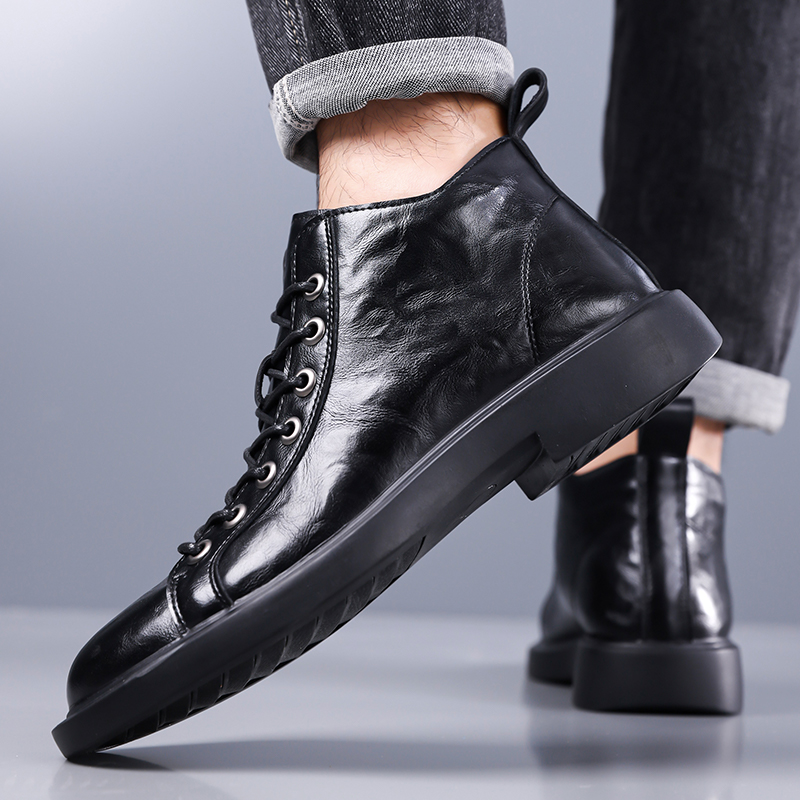 Heren Britse retro halfhoge le - Leather Work Boots recensie en prijs