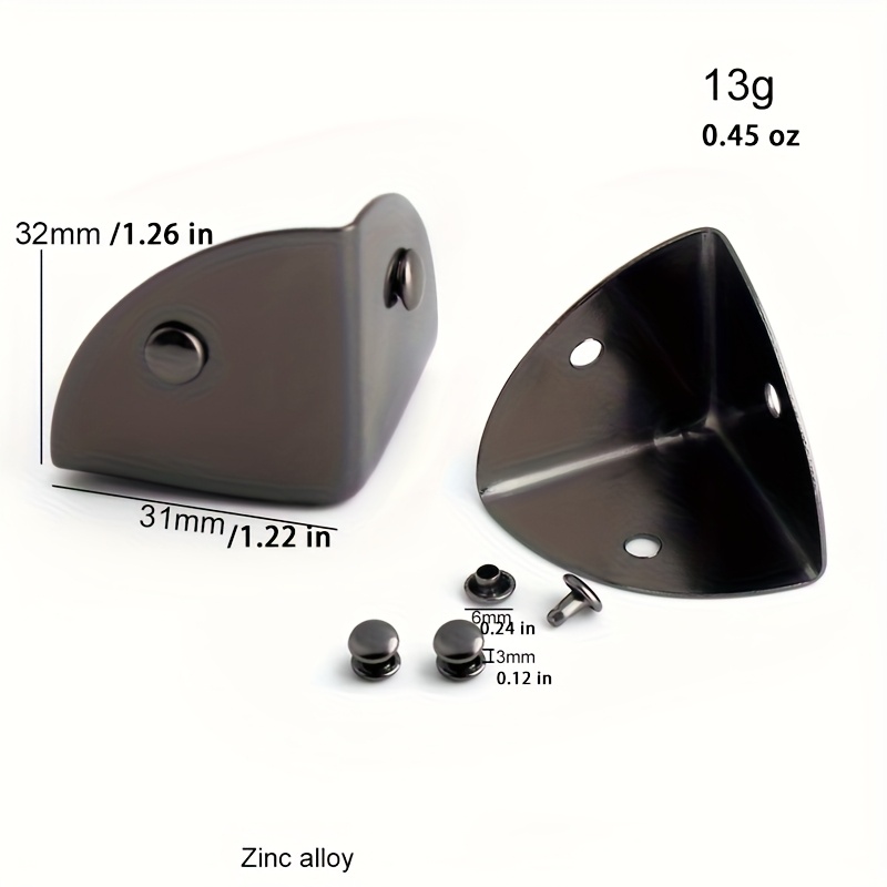 4 STUKS Metalen Driehoek Hoekb - Leatherwork Hardware recensie en prijs